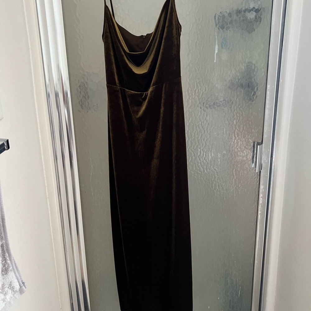 Taylor Brown Sleeveless Cowl Neck Maxi Dress